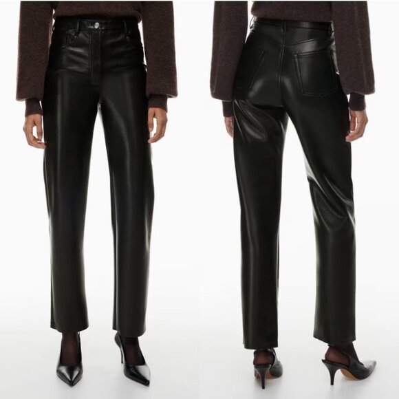 Aritzia Wilfred The Melina High-waisted Vegan Leather pants in Black 12 - Picture 10 of 11